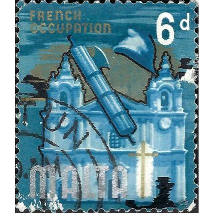 MALTA, French occupation, blue 1965, 6d