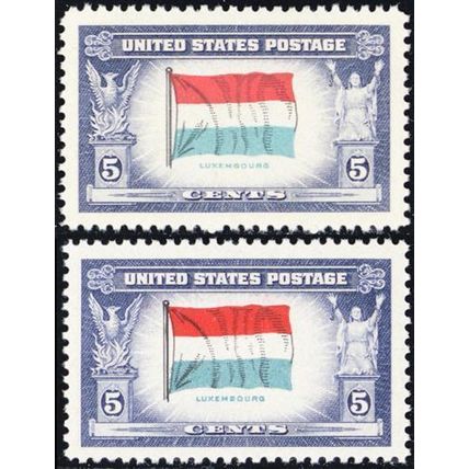912b, Reverse Printing of Flag Colors VF NH With Normal Stamp ** Stuart Katz