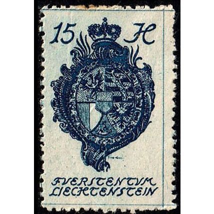 Liechtenstein 1920 Coat of Arms 15H Used Stamp