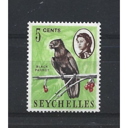 Seychelles.SG196 5c Black Parrot.Mounted Mint.Sep24b