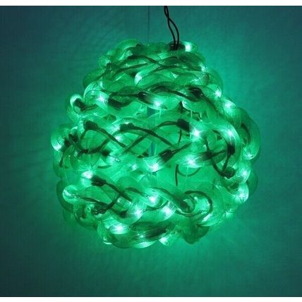 10'' Green Spun Tube Light Ball 1 Lights