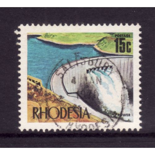 RHODESIA 1970 SG 447 15c KARIBA DAM FINE USED#