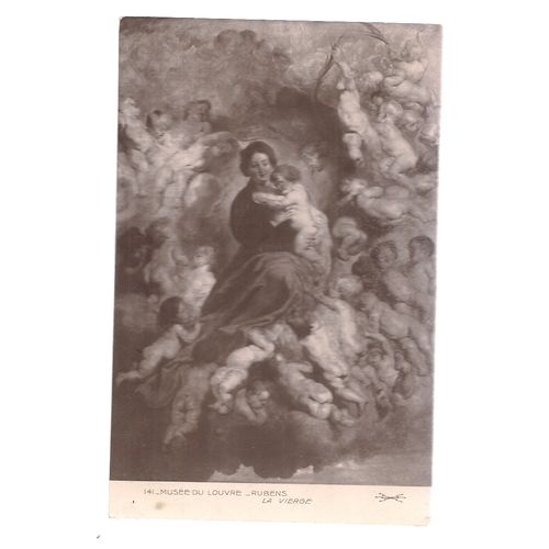 LA VIERGE, RUBENS. Museum Du Louvre, PARIS France unused vintage postcard #