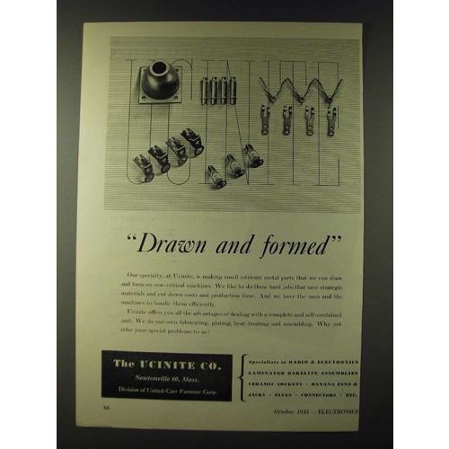 1943 Ucinite Co. Ad - Drawn and formed