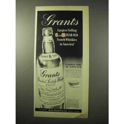 1950 Grant's Scotch Ad - Largest-Selling in America
