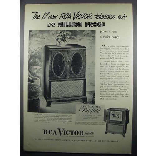 1950 RCA Victor Fairfield Television Ad - Million Proof