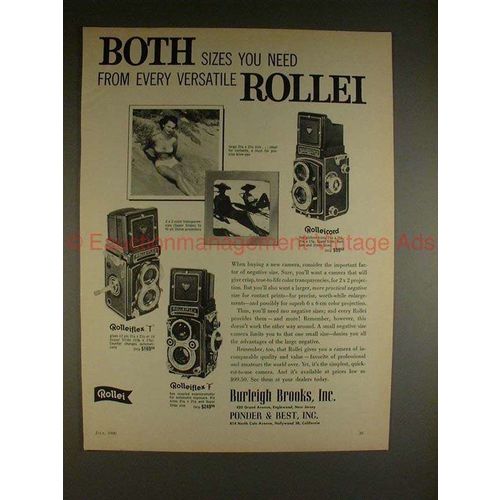 1960 Rollei Rolleicord & Rolleiflex T, F Camera Ad!!
