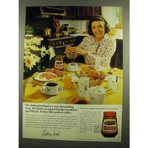 1974 Maxim Coffee Ad - Patricial Neal