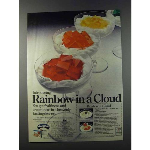 1981 Jell-O Gelatin and Cool Whip Ad - Rainbow in Cloud