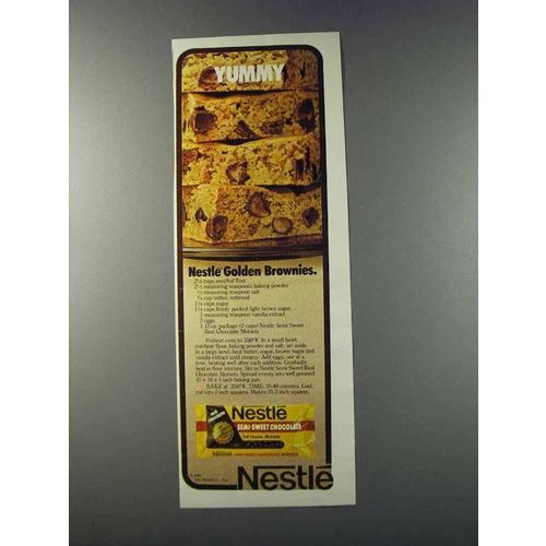 1981 Nestle Semi Sweet Chocolates Ad - Golden Brownies