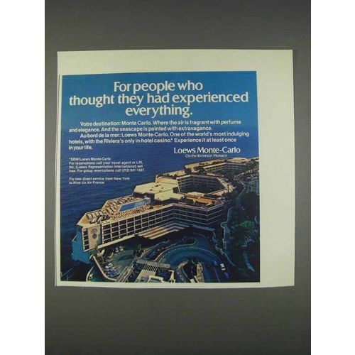 1982 Loews Monte-Carlo Hotel Ad - People who Thought