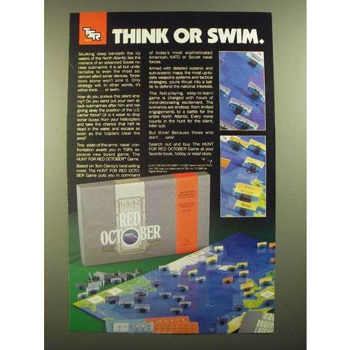 1988 TSR The Hunt for Red October Game Ad - Think or Swim