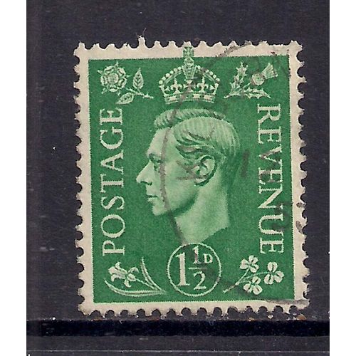 GB 1951 KGV1 1 1/2d Pale Green used stamp SG 505 ( B934 )