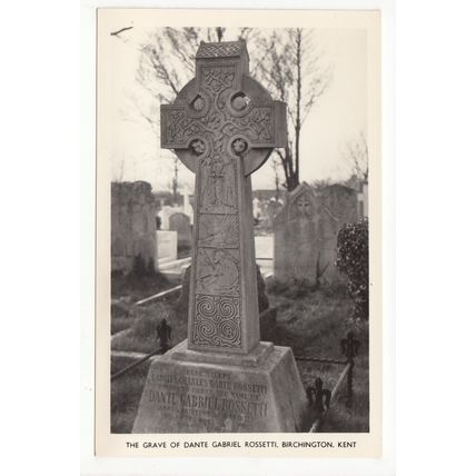 The Grave of Dante Gabriel Rossetti Birchington-on-Sea Postcard RP Kent