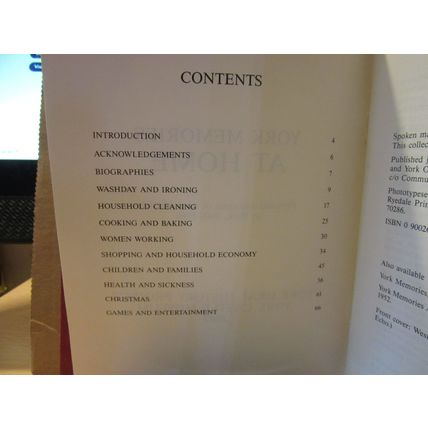 YORK MEMORIES AT HOME history 1987 p/b 74 pages vgc