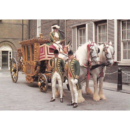 Colour Postcard - Whitbread Shire Horses Pulling the Speaker's Coach, London