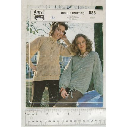 Vintage: Argyll 886 ribbed yoke sweater, DK