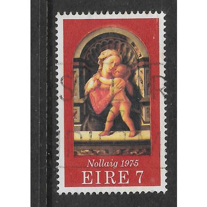 IRELAND 1975 CHRISTMAS 7p MADONNA & CHILD SG 385 FINE USED#2