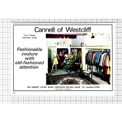 Cannell Of Westcliff On Sea Essex Advert - 1974 Cutting