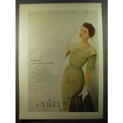 1954 Enka Rayon Varden Petite Dress Ad - line for line you couldn't be prettier