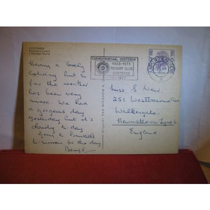 FLOWER CLOCK, OSTEND, OOSTENDE, Belgium used postcard 1973 pm =