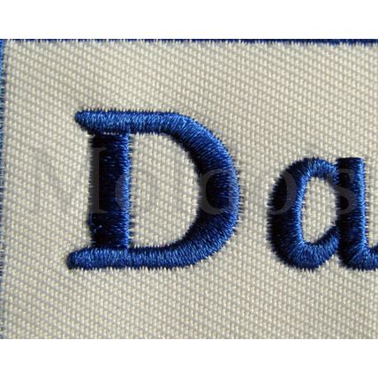 Daddy Iron Patch White Blue Fabrics Sew 8.8 cm x 3.8 cm Embroidered Badge P364