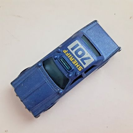 Hot Wheels 1980s Sheriff 701 Blackwall Police Metalflake Blue Vintage Malaysia