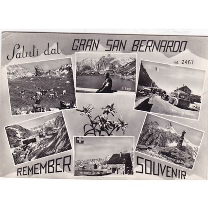 Gran San Bernardo Italy Real Photo Postcard posted 1957 creased