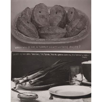 Onions Cornwall Dialect Old Food RPC Postcard & Bonus