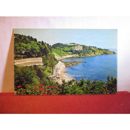 MEADFOOT BEACH, TORQUAY, DEVON , used vintage postcard 1955 pm =