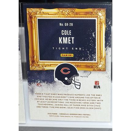 2020 Chronicles COLE KMET (Chicago Bears) Gridiron Kings Rookie Card #GK-28