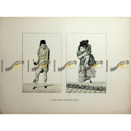 Le Bon Genre, Paris, About 1810 (1), Fashion Book Illustration (Print), 1909