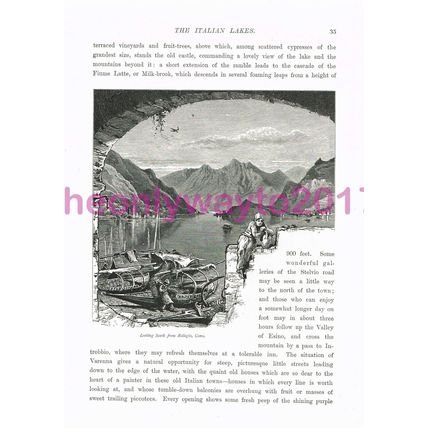 South from Bellagio, Como, Italy, Book Illustration (Print), c1875