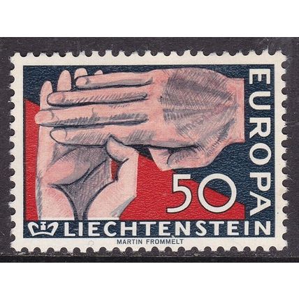 Liechtenstein 1962 Clasped Hands 50r Mint Hung SG 413 VGC
