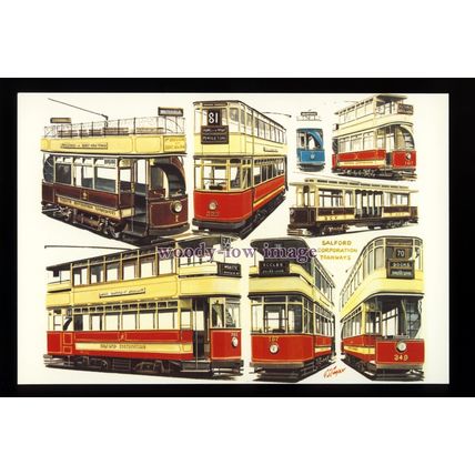 tm6647 - Salford Corporation Tramways 1901-1947 - Artist - G.S.Cooper - postcard