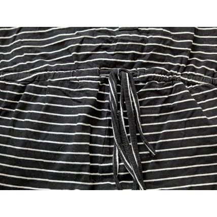 Shein Womens Romper Size Large Striped Black White Cotton Blend Stretch Waist