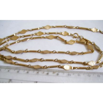 signed Sarah Coventry Necklace Bar & Flat Link Opera Length 40" Vintage Chain