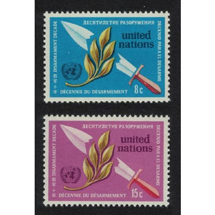 UN New York Disarmament Decade 2v 1973 MNH SG#238-239