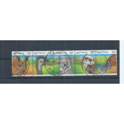 Australia stamps. 1986 Australian Wildlife set strip used. SG 1023a ( (AK854)