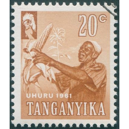 Tanganyika 1961 20c orange-brown SG111 CTO