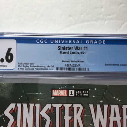 2021 Marvel Comics Sinister War Peach Momoko Variant #1 CGC 9.6