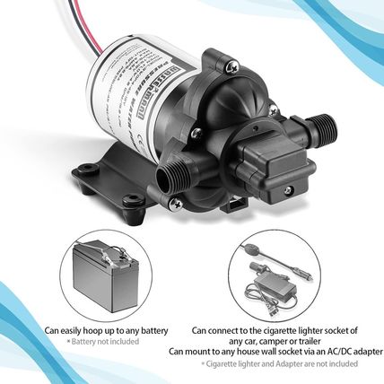 WASSERMANN RV Pump, 12V Self-Priming RV Water Pressure Pump 4.0GPM 45PSI with Pr