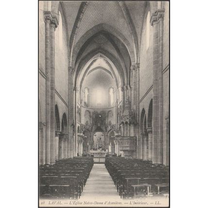 L'Intérieur, L'Église Notre-Dame d'Avenières, Laval, c.1910 - Lévy CPA LL28