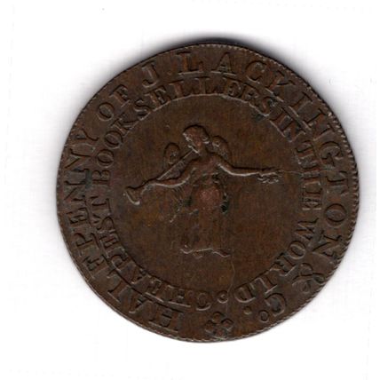 Great Britain. J. Lackington Booksellers Halfpenny 1794. dy16233
