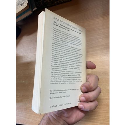 1982 WILLIAM GOLDING "RITES OF PASSAGE" FABER FICTION PAPERBACK BOOK (P3)