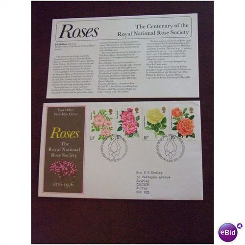 1976 GB Roses PO First Day Cover Special Edinburgh