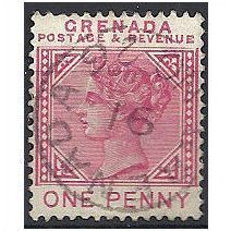 Grenada 1887 SG40 1d Carmine Fine Used ..