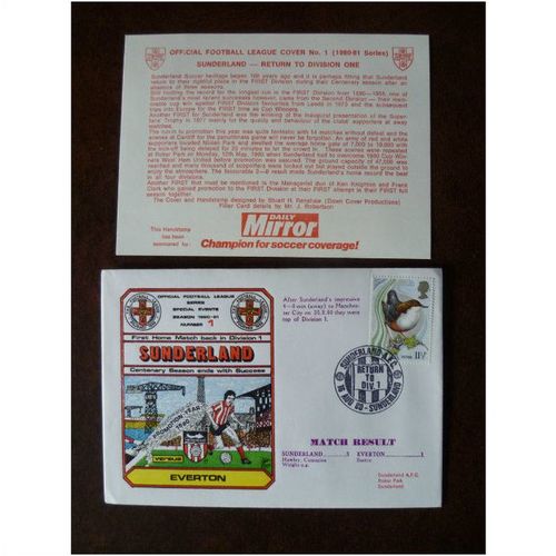 1980 Sunderland v Everton 10th Official Dawn Football Cover 1