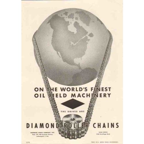 diamond chain company 1950 worlds finest oilfield machinery vintage ad