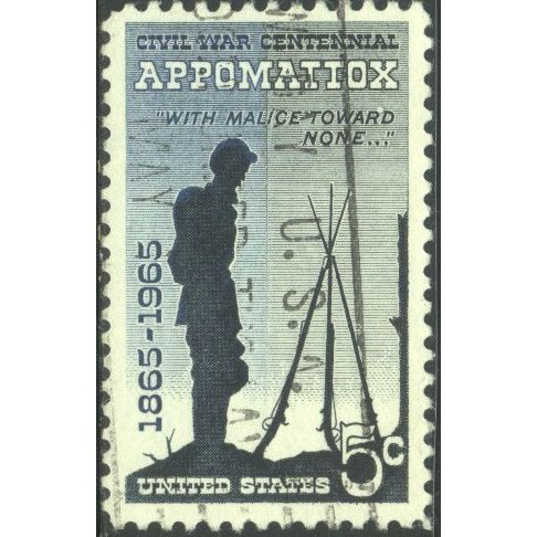 USA 1965 - 5c black/blue - Soldier & Rifles (Appomattox) - used